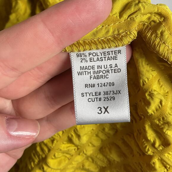 IC by Connie K Crinkle Asymmetric Shawl Mustard Yellow 3XL - Picture 9 of 9